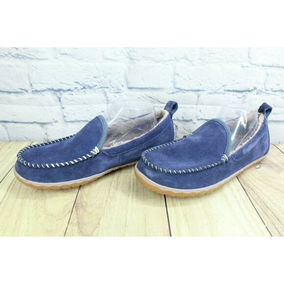 LL Bean Purple Suede Slip-On Fleece Lined Mountain Moccasin Slippers Size 10 M - Picture 2 of 9